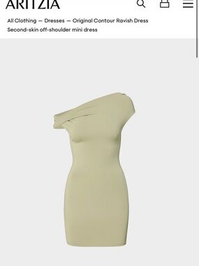 Aritzia One-Shoulder Mini Dress in Sage Green